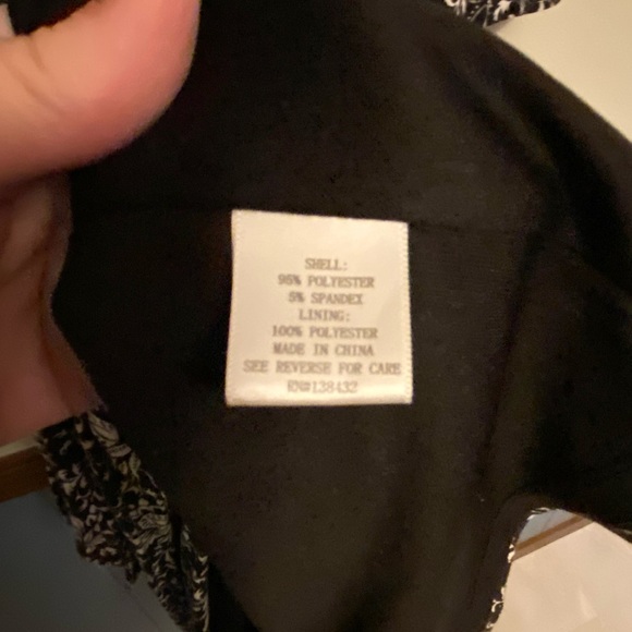 Black and White Lighthearted Lecture Wrap Dress, mid-length. 2X - Picture 8 of 8